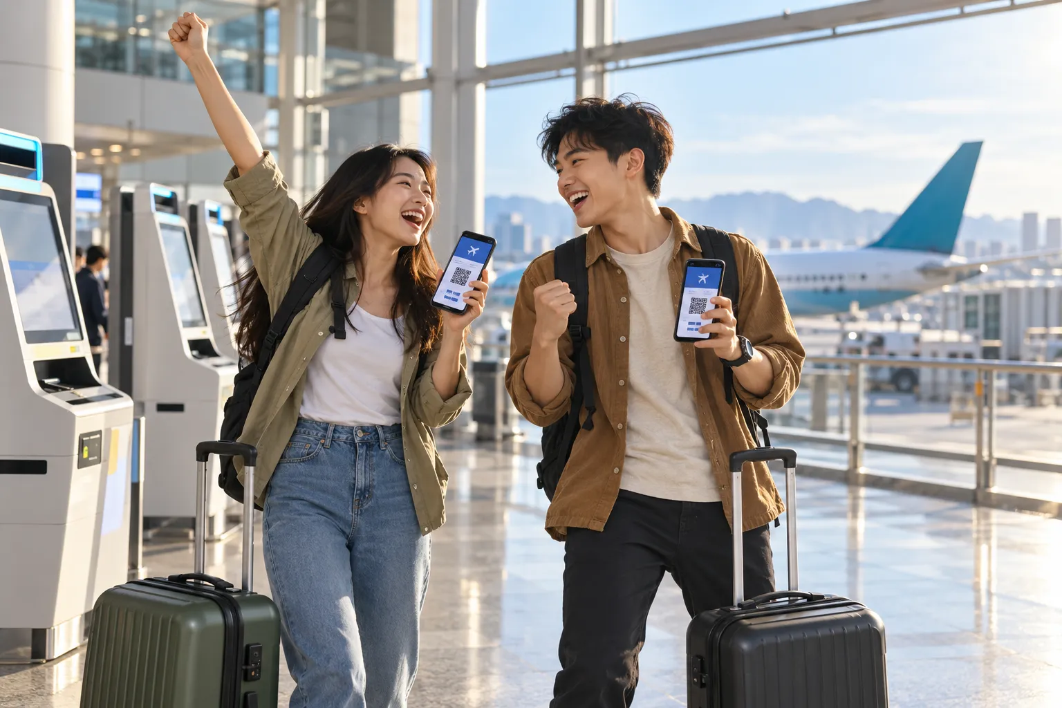 Hành khách chuẩn bị lên đường sau khi đặt vé