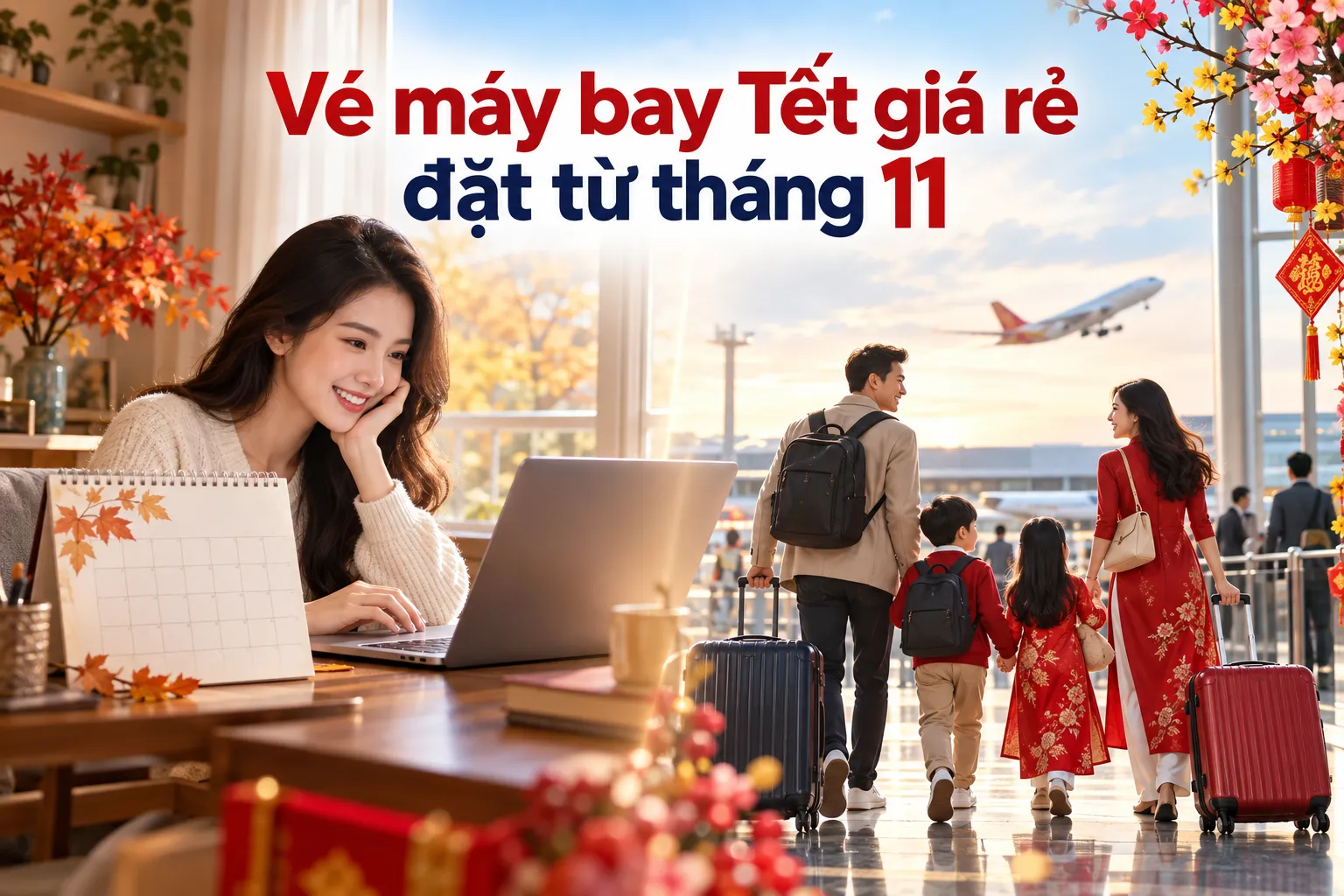 Vé máy bay Tết 2027 giá rẻ đặt từ tháng 11