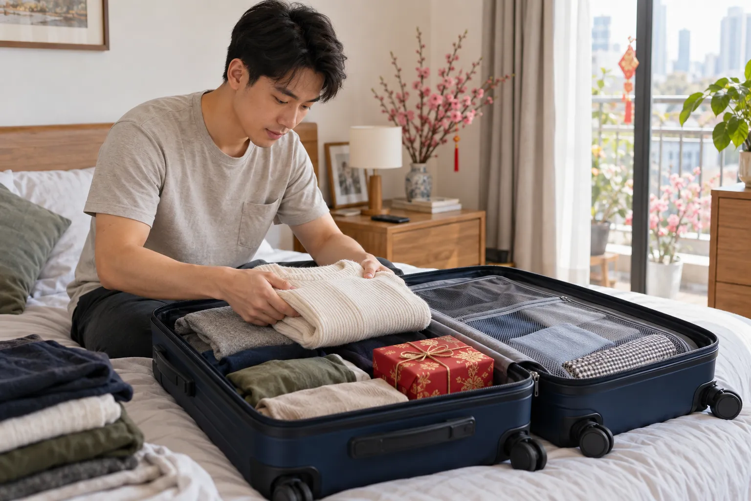 Chuẩn bị hành lý cho chuyến bay về quê đón Tết