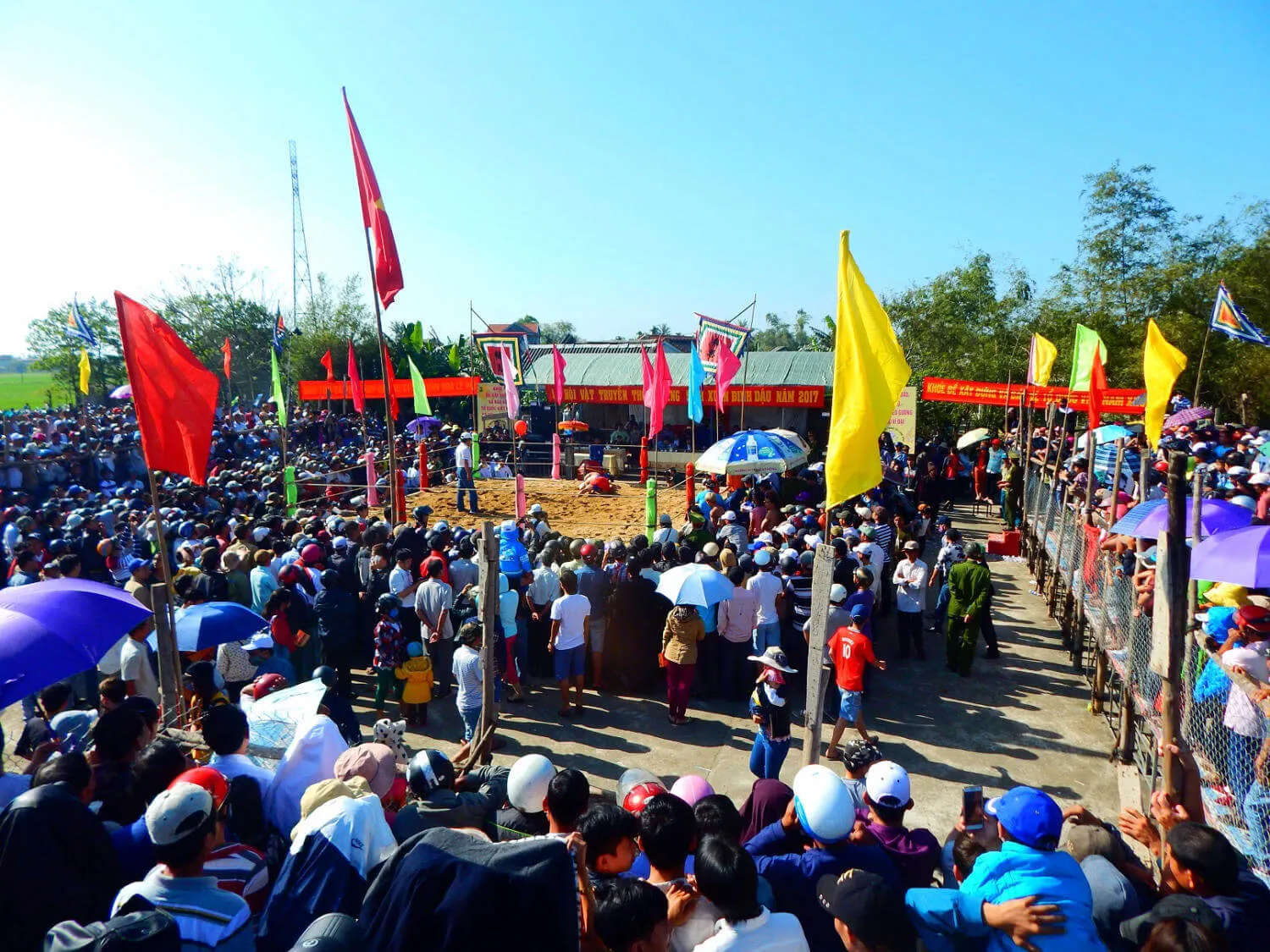 Khung cảnh nhộn nhịp của lễ hội vật võ Làng Sình
