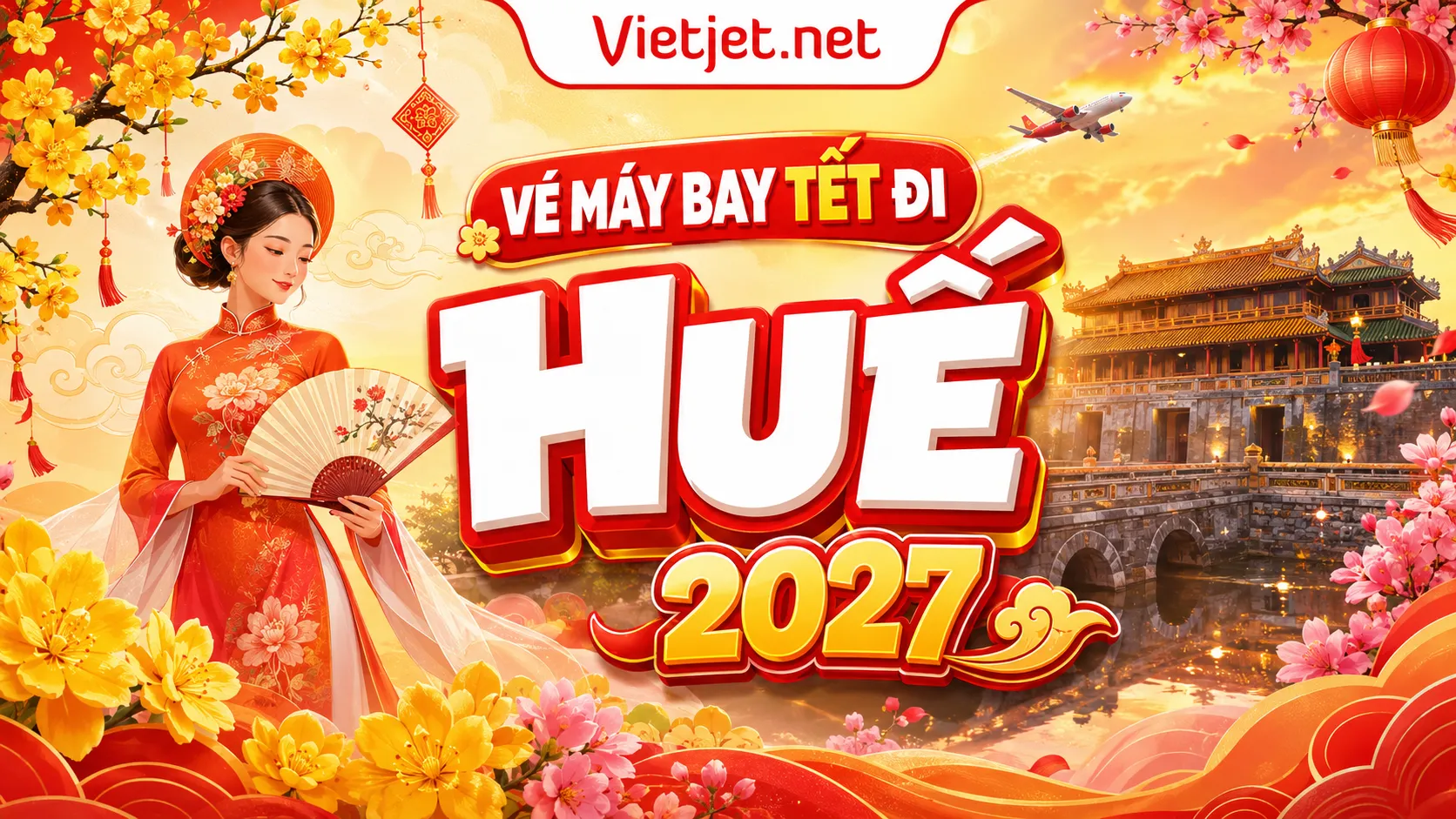 Vé máy bay Tết đi Huế 2027 về cố đô đón xuân