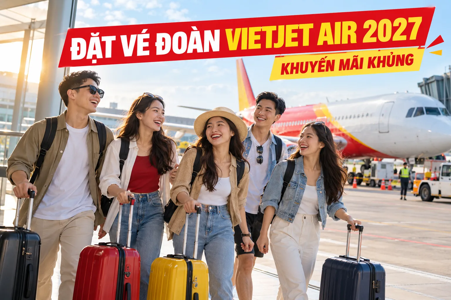 Đặt vé đoàn Vietjet Air 2027 khuyến mãi khủng