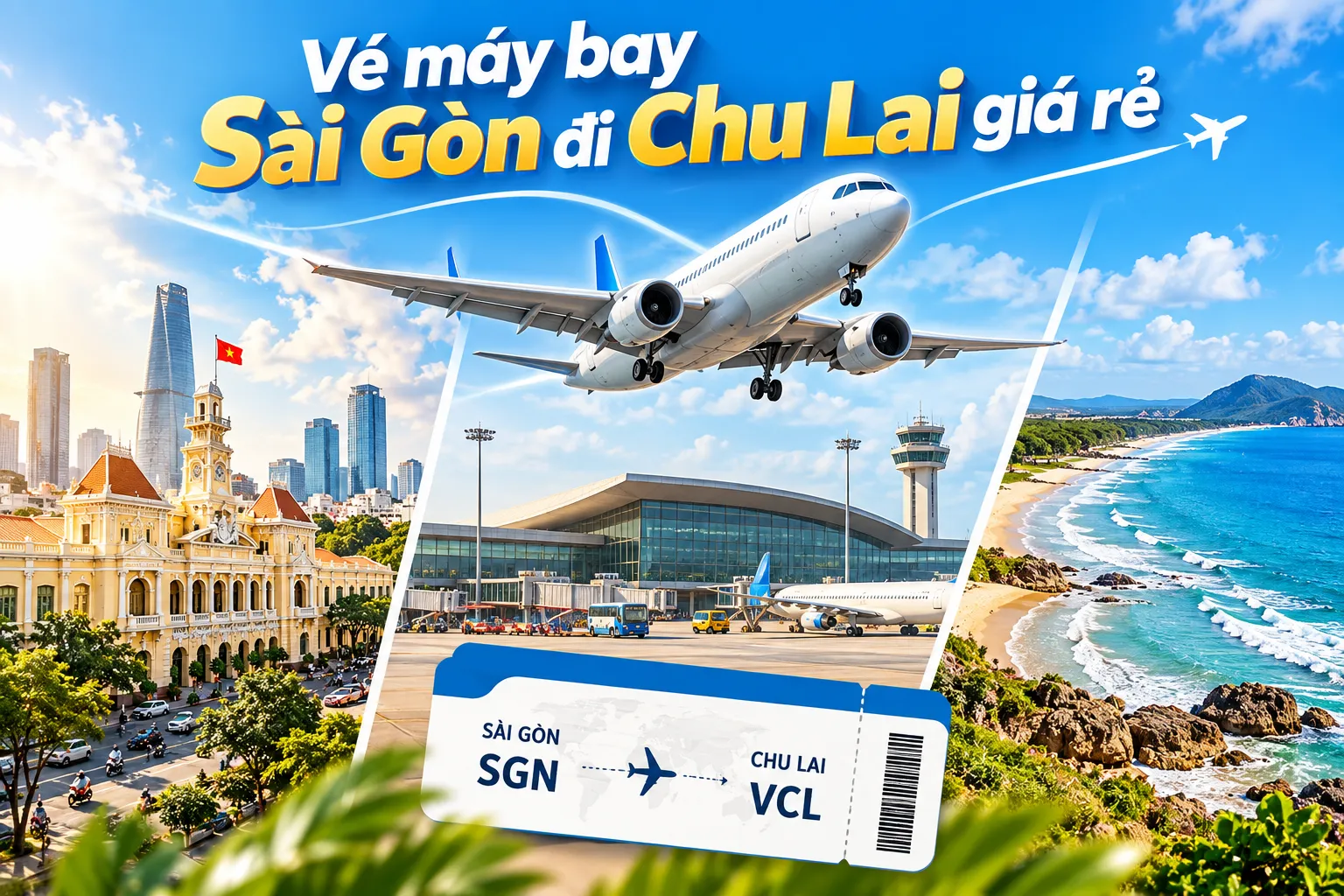 Vé máy bay Sài Gòn đi Chu Lai giá rẻ