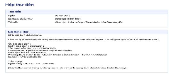Thanh toán vé máy bay BIDV
