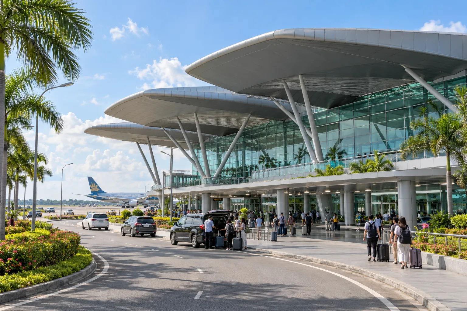 Sân bay quốc tế Cần Thơ có nhiều phương tiện để di chuyển ra trung tâm