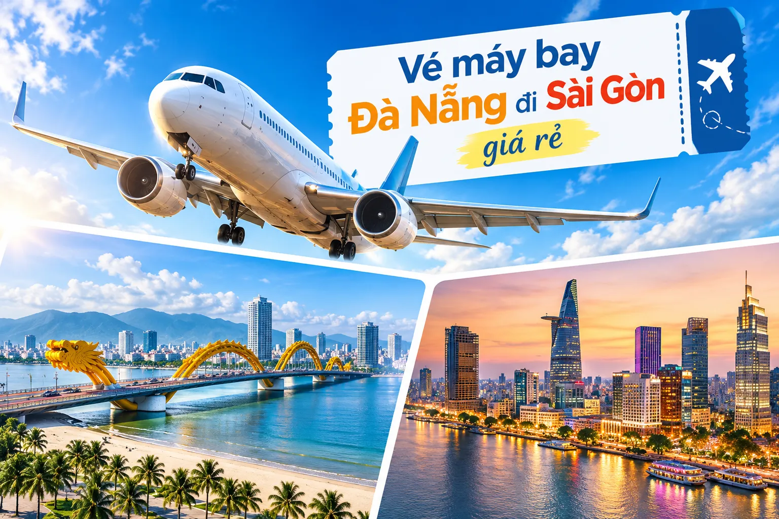 Vé máy bay Đà Nẵng đi Sài Gòn giá rẻ