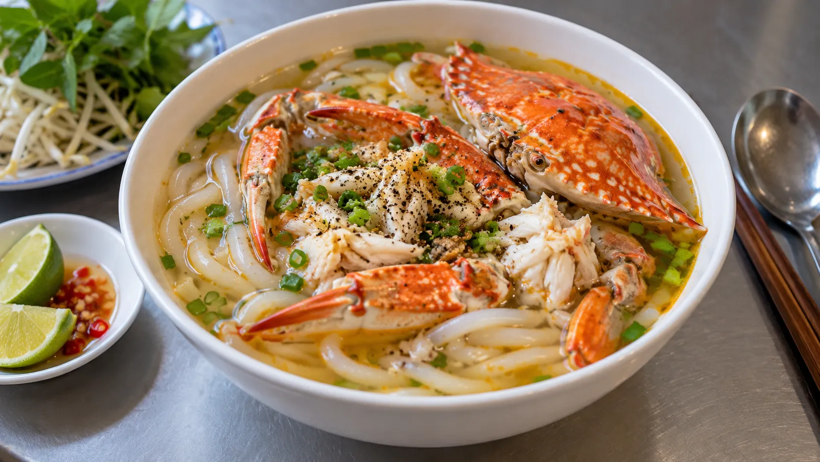Bánh canh ghẹ Phú Quốc với nước dùng đậm đà