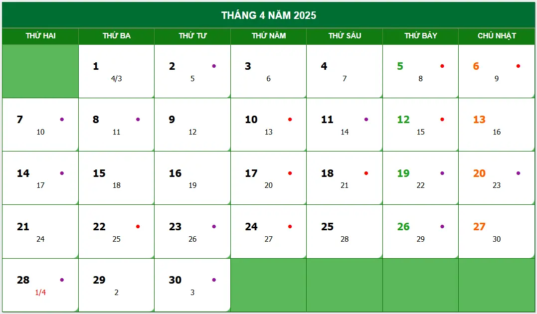 Lịch nghỉ lễ 30/4 – 1/5 chính thức 2025
