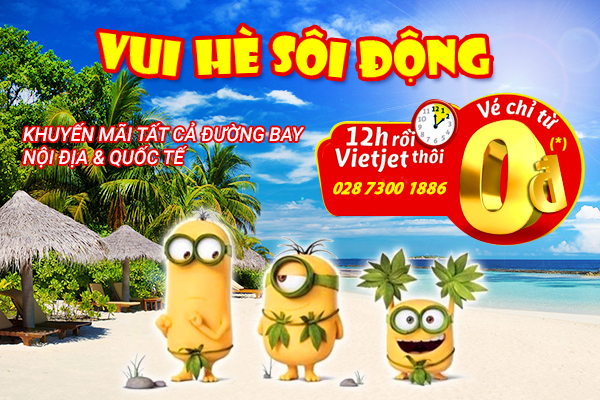 Vietjet khuyến mãi 0 đồng
