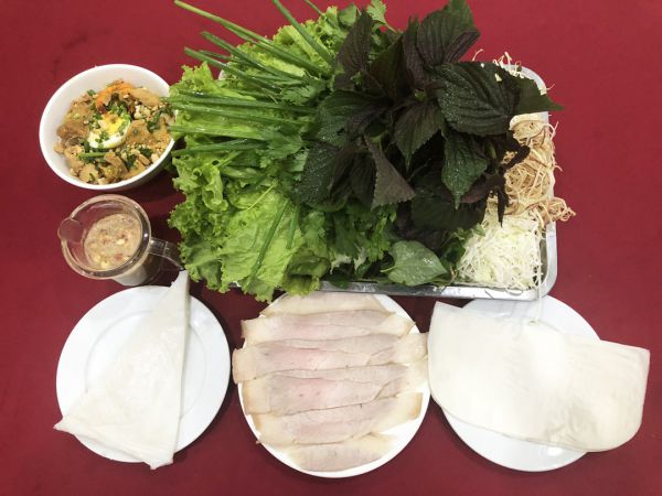 Bánh tráng thịt heo Bà Mậu