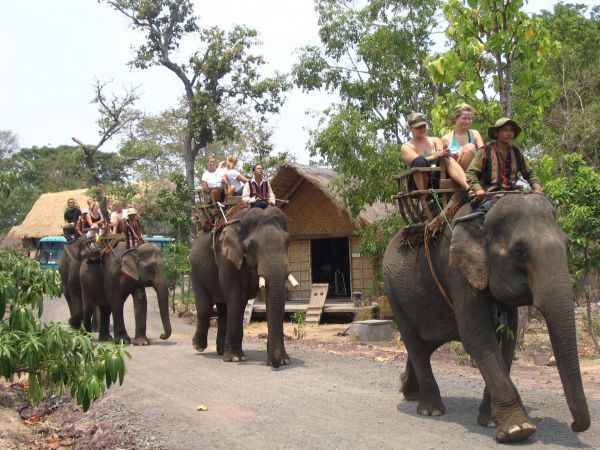 Cưỡi voi ở Buôn Đôn