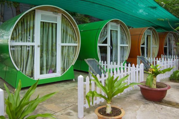 Phòng nghỉ hình ống tại Gió Biển Resort