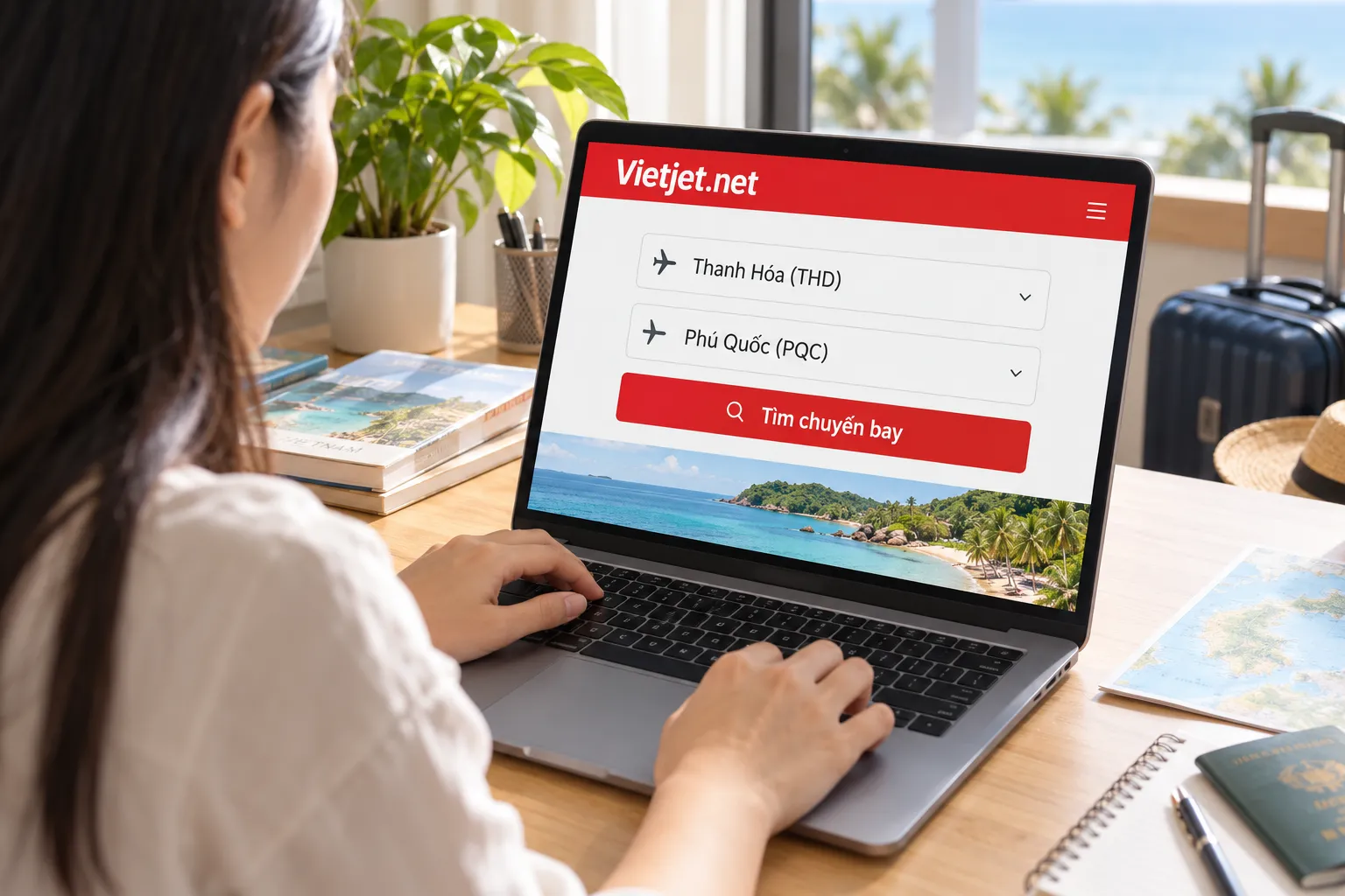 Đặt vé máy bay đi Phú Quốc tại Vietjet (.net)