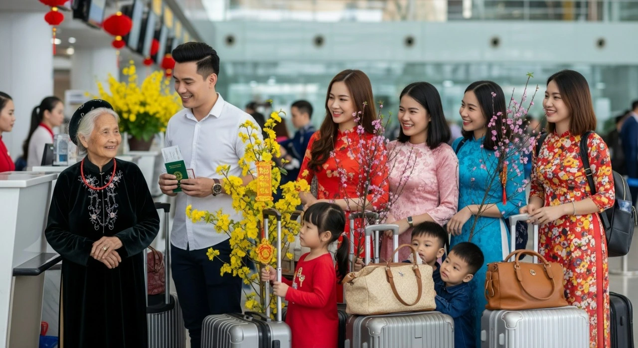 Làm thủ tục sân bay dịp tết