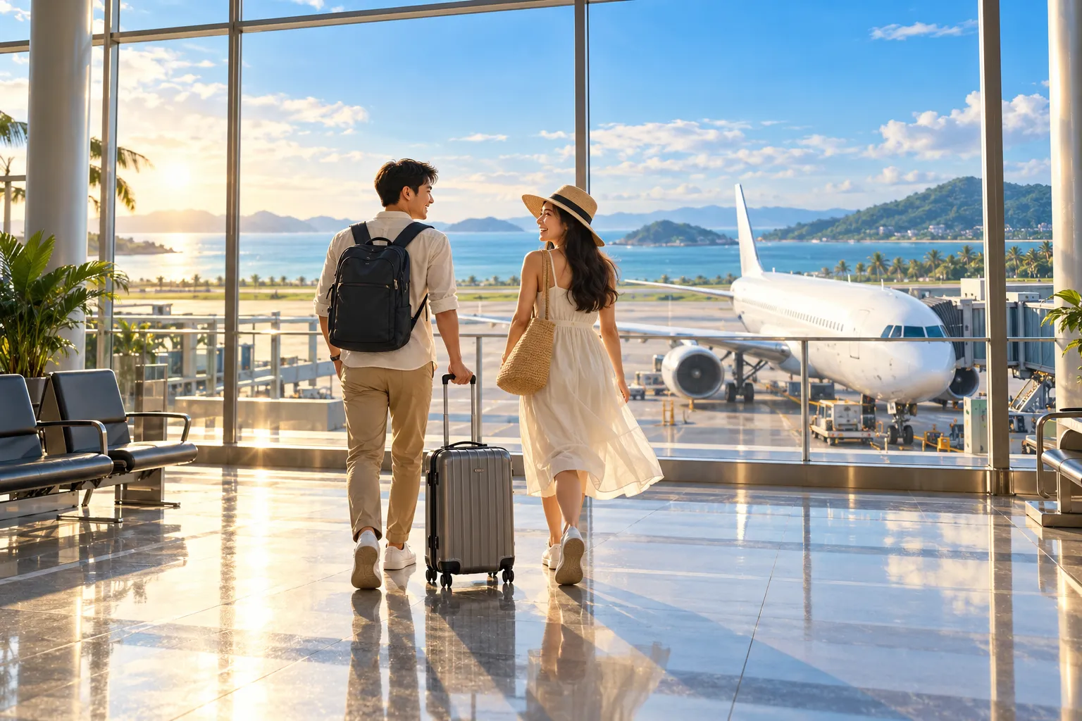 Chuẩn bị khởi hành tại sân bay