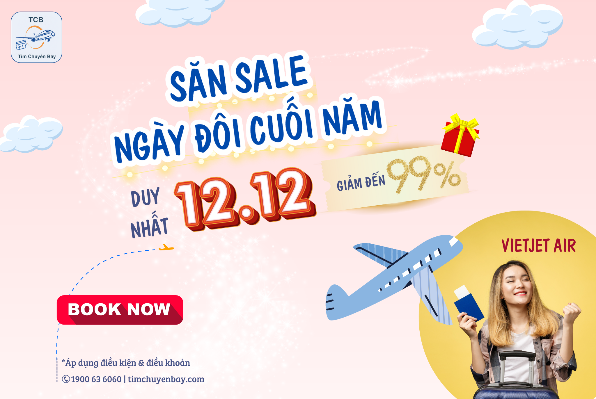 Vietjet ưu đãi 12/12 – Deal bùng nổ giảm tới 99%