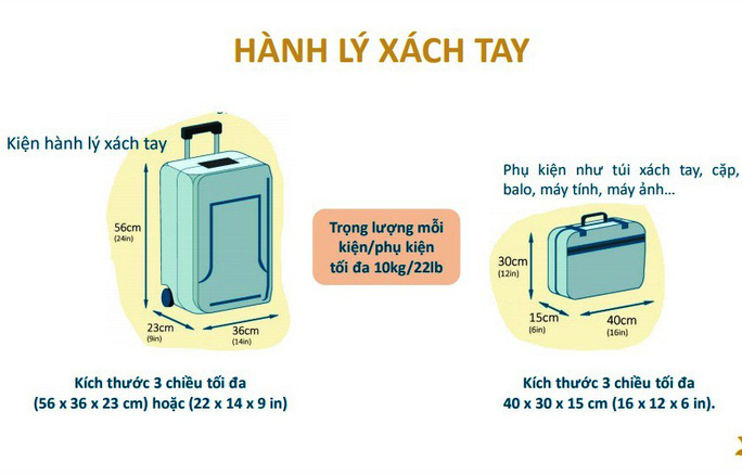 Quy định hành lý xách tay Vietnam Airlines