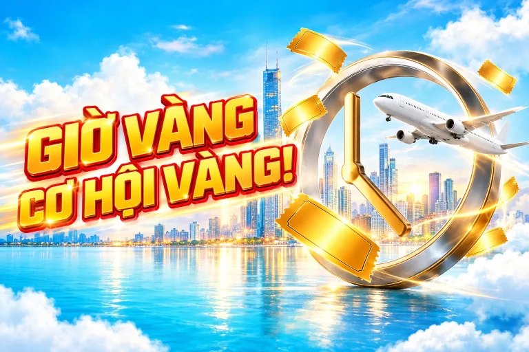 Tìm chuyến bay Vietjet khuyến mãi 0 đồng 12h trưa