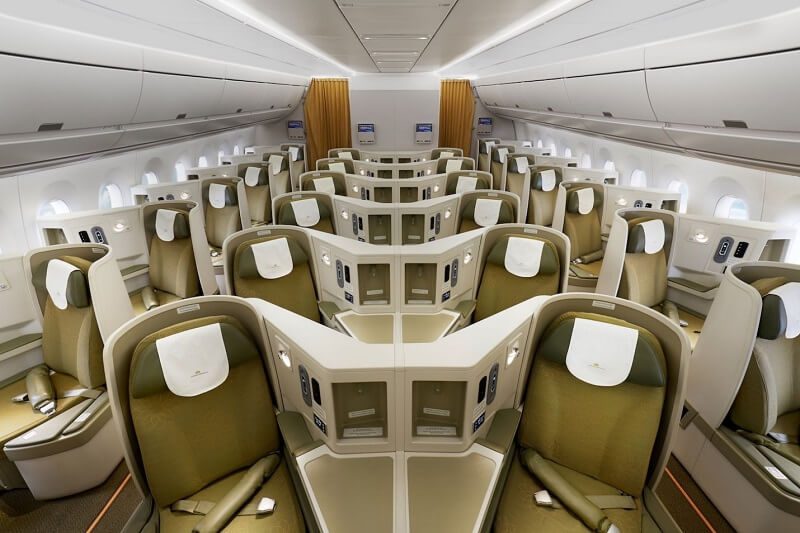 Ghế ngồi hạng thương gia tiêu chuẩn của Vietnam Airlines