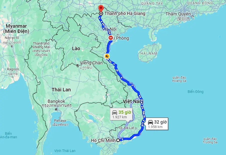 Từ Hà Nội đến Hà Giang bao nhiêu km