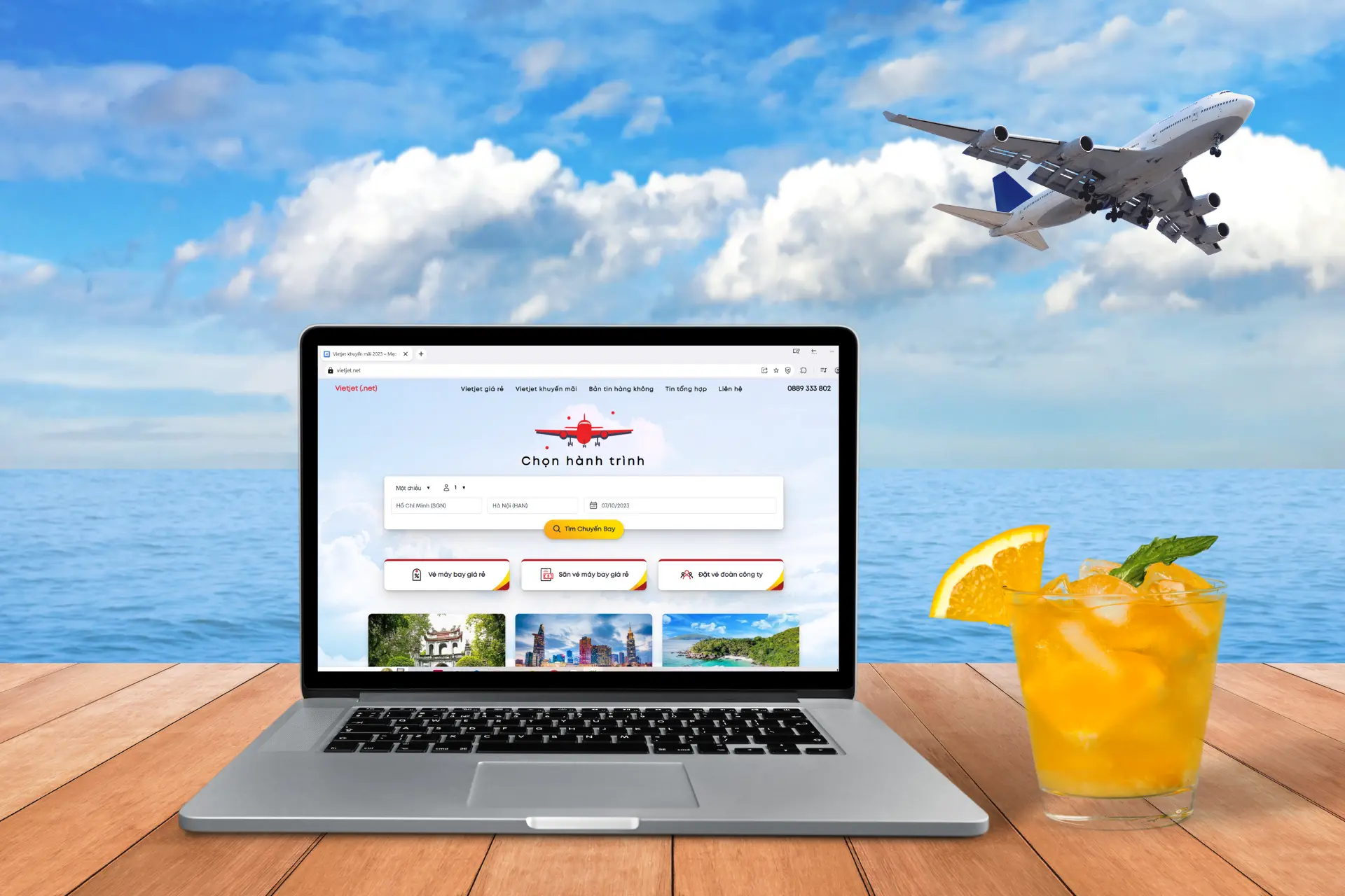 Săn vé máy bay Đồng Hới đi Sài Gòn giá rẻ tại Vietjet (.net)