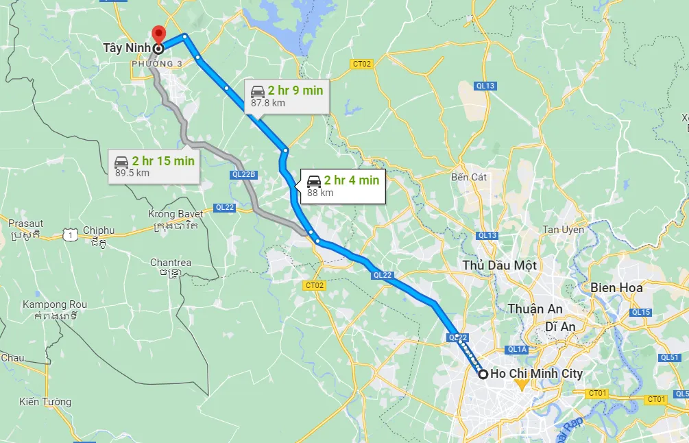 Từ Sài Gòn đi Tây Ninh bao nhiêu km