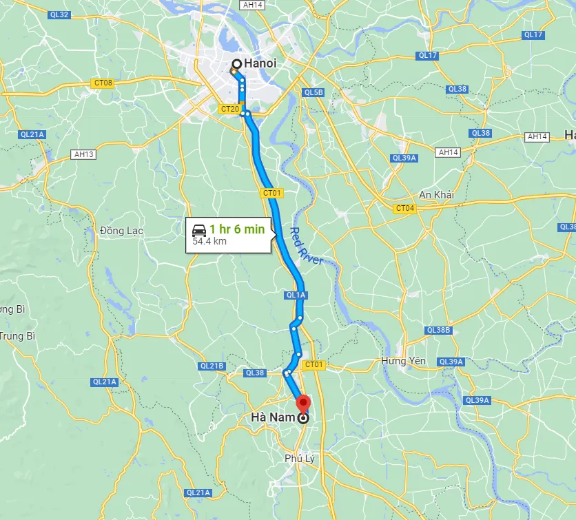 Từ Hà Nội đến Hà Nam bao nhiêu km