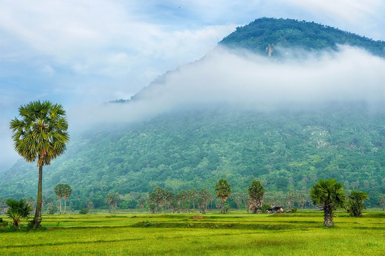 Núi Cấm thoắt ẩn thoắt hiện trong sương