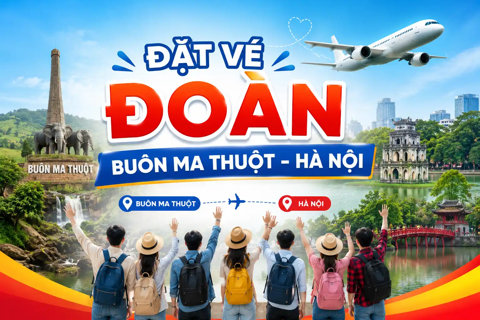 Đặt vé đoàn Buôn Ma Thuột Hà Nội giá tốt, hỗ trợ nhanh chóng