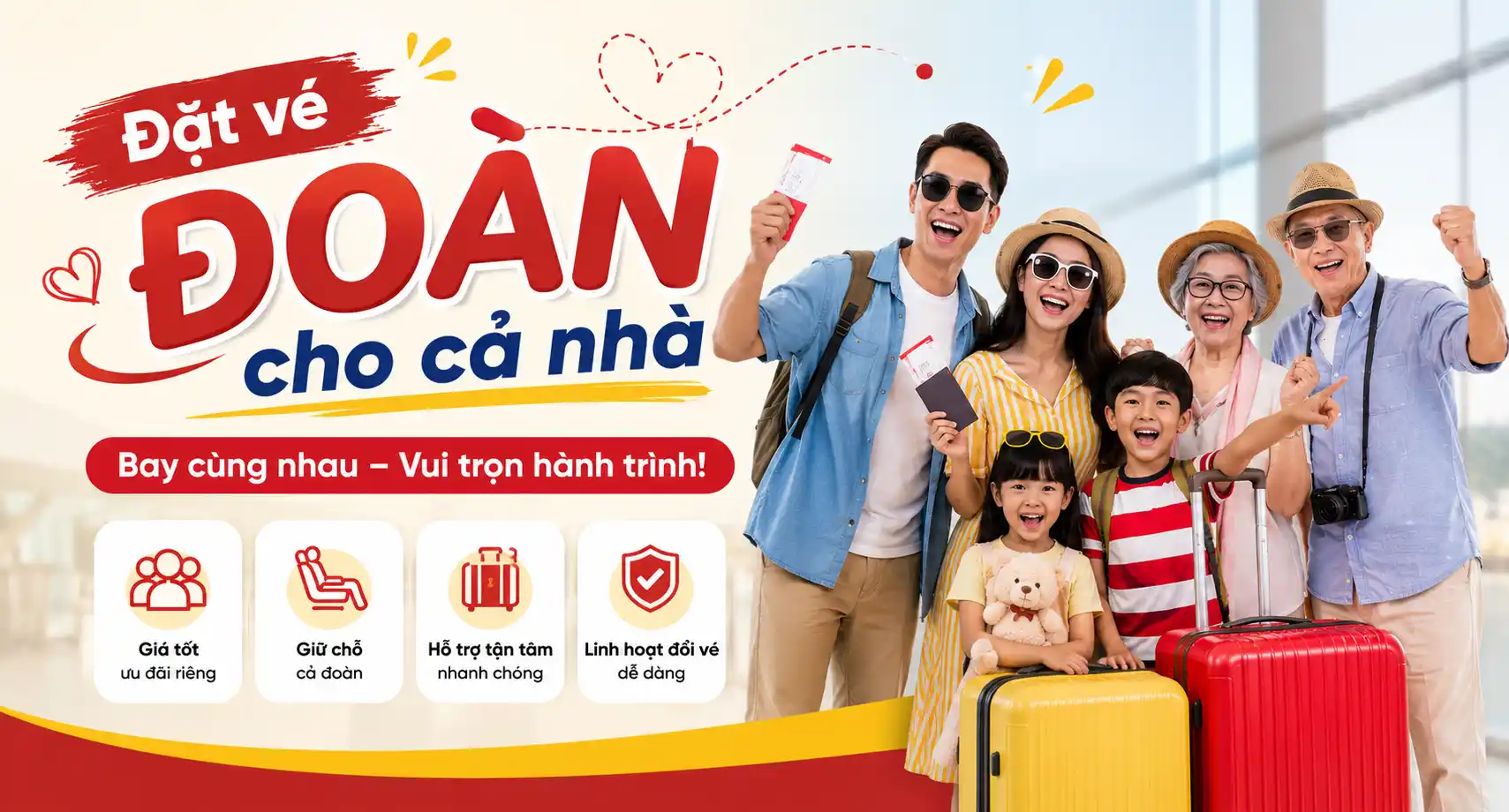 Đặt vé đoàn cho cả nhà với các bước đơn giản
