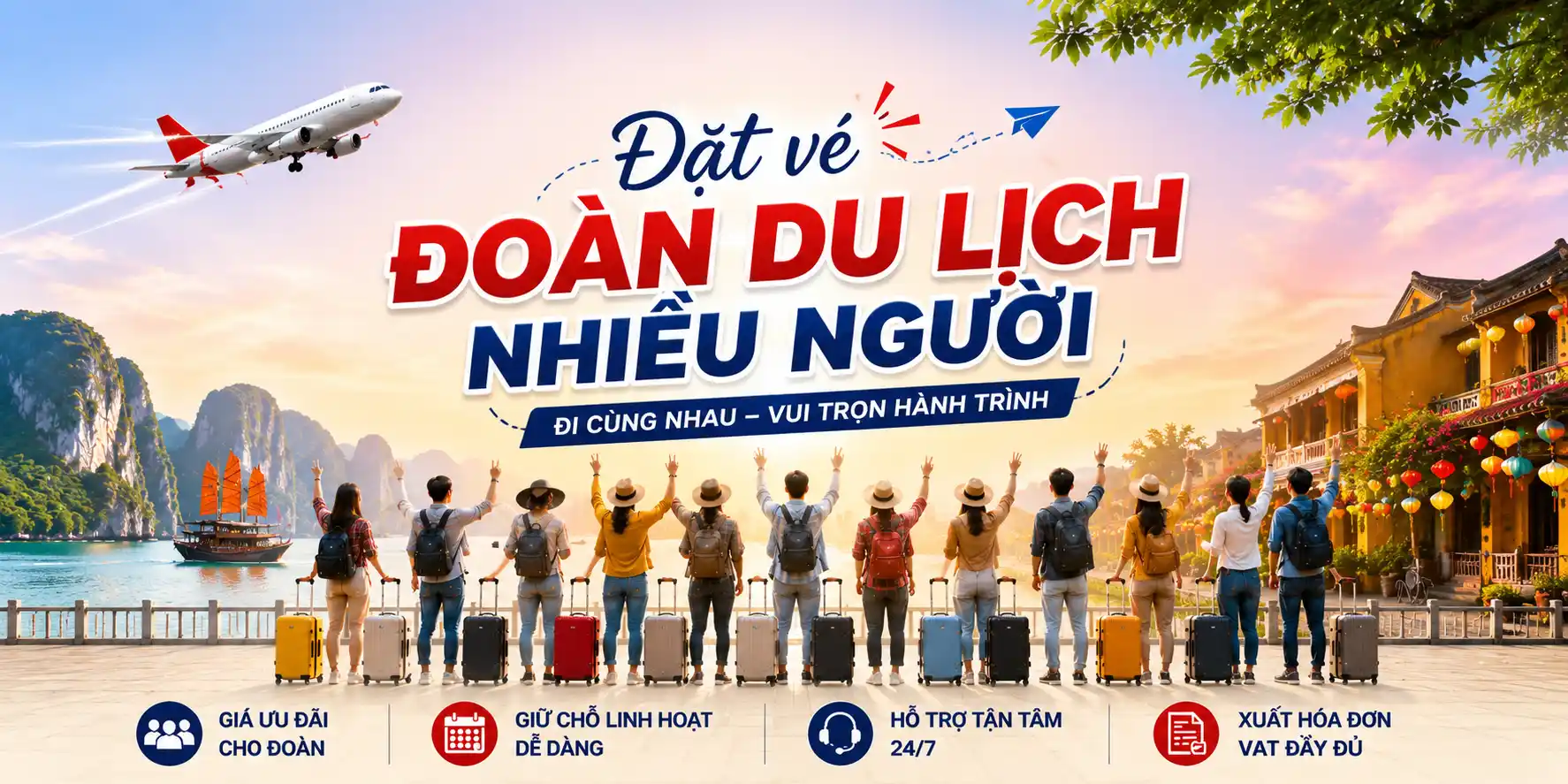 Đặt vé đoàn du lịch nhiều người giá tốt tại Vietjet (.net)