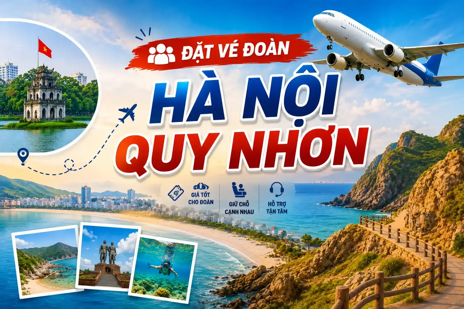 Đặt vé đoàn Hà Nội Quy Nhơn giá tốt