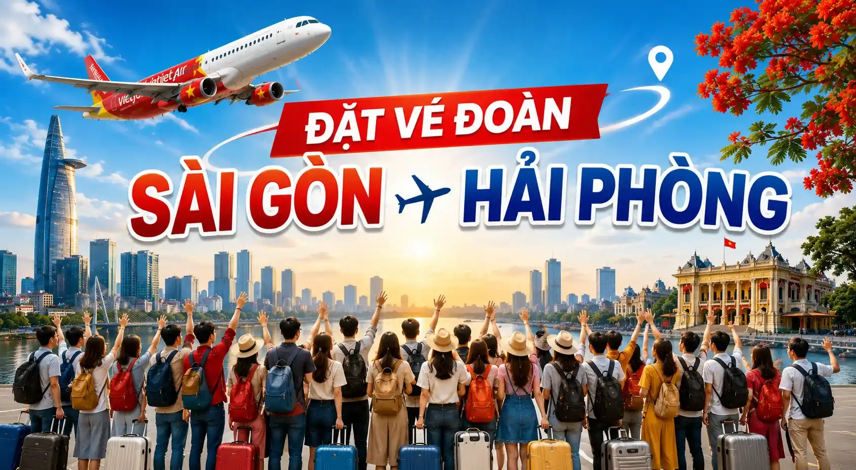 Đặt vé đoàn Sài Gòn Hải Phòng, thuận tiện cho nhóm đông người