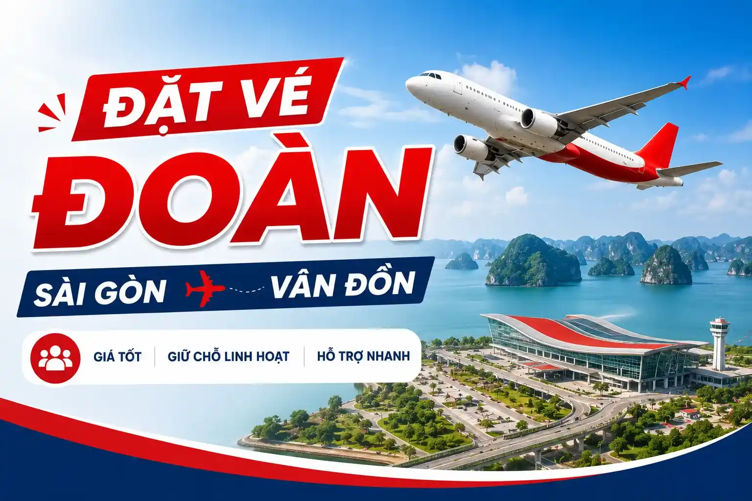 Đặt vé đoàn Sài Gòn Vân Đồn, hỗ trợ linh hoạt