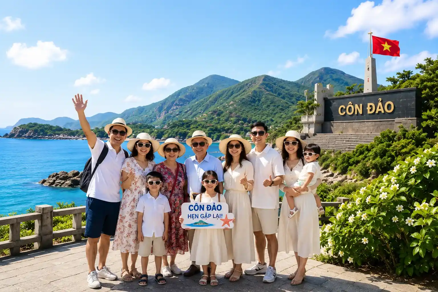 Nhiều đoàn gia đình lựa chọn Côn Đảo làm điểm đến nghỉ dưỡng