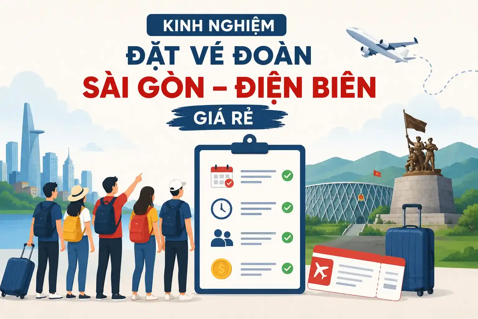 Kinh nghiệm đặt vé đoàn Sài Gòn Điện Biên giá rẻ