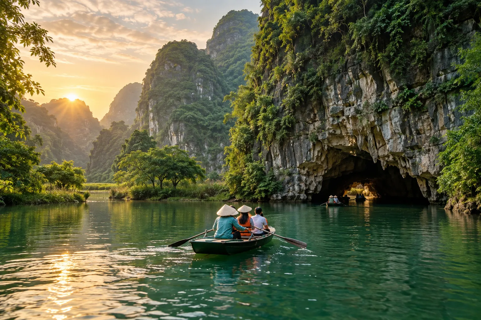 Tràng An - Ninh Bình là địa điểm hấp dẫn thu hút du khách khi đến Hà Nội