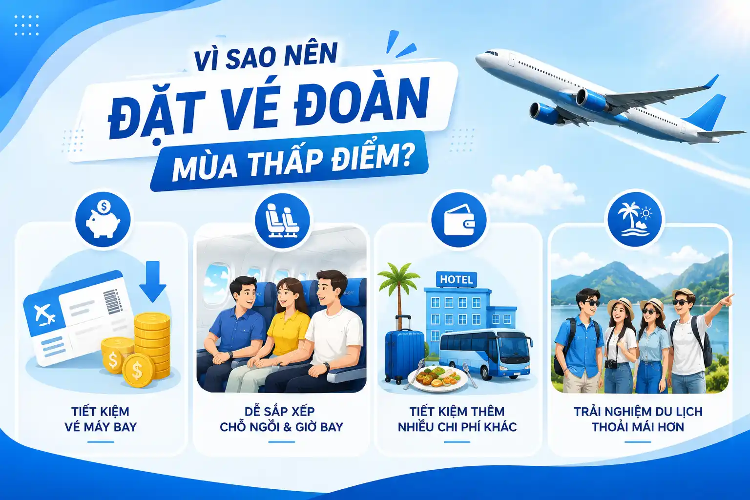 Vì sao nên đặt vé đoàn mùa thấp điểm